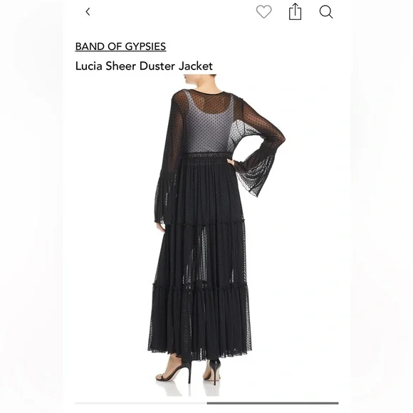 Band of gypsies Lucia BLACK mesh duster - Picture 2 of 2